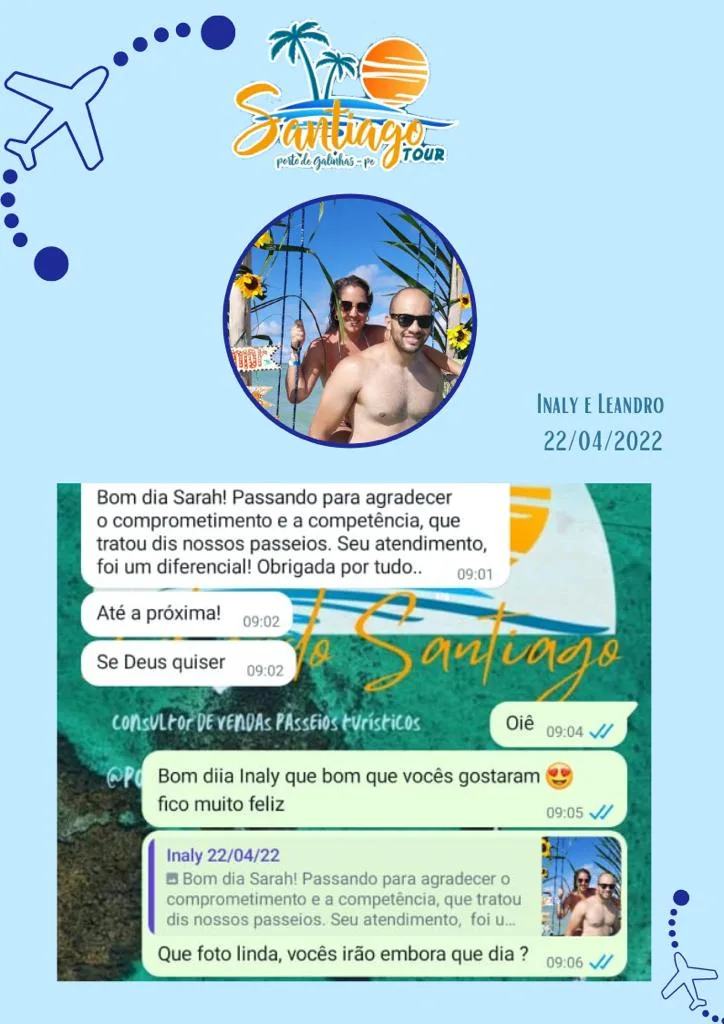 Depoimento de Inaly e Leandro sobre a Santiago Tour