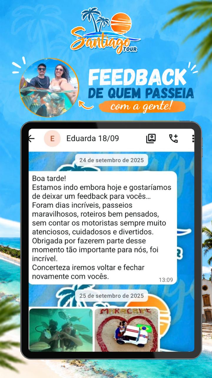 Feedback de Eduarda sobre os passeios da Santiago Tour