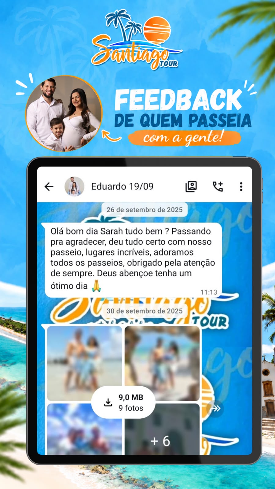 Feedback de Eduardo sobre os passeios da Santiago Tour