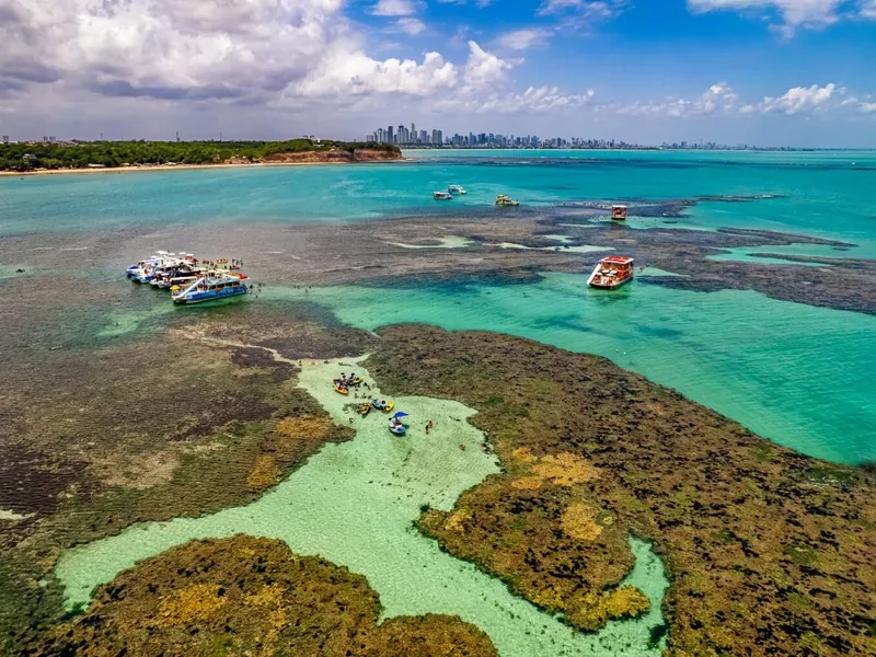 Vista aérea das Piscinas Naturais dos Seixas